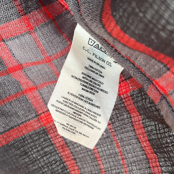 Filson | Oversized short sleeve button down | Red gray plaid | Size S - Picture 3 of 3